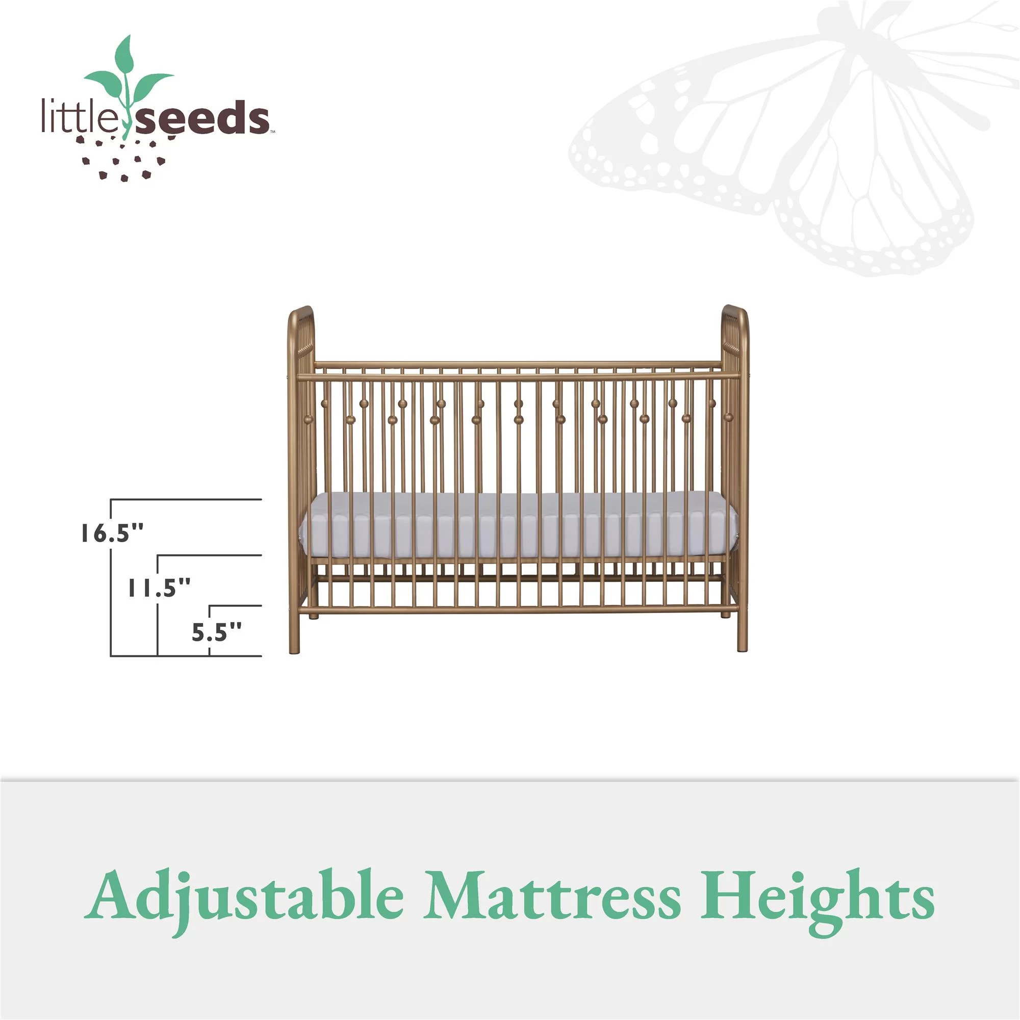 Little Seeds Monarch Hill Ivy Gold Metal Baby Crib