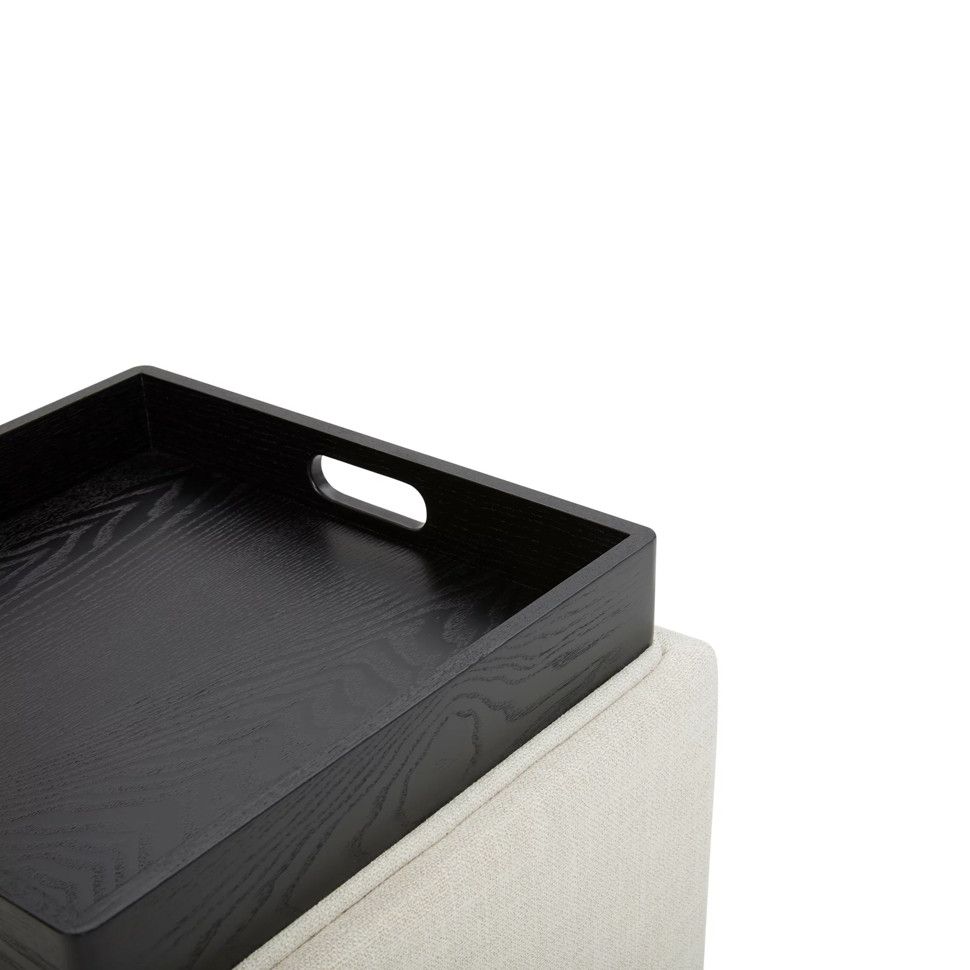 CHITA Fabric Storage Stool Ottoman, Foot Rest Stool Seat, Linen