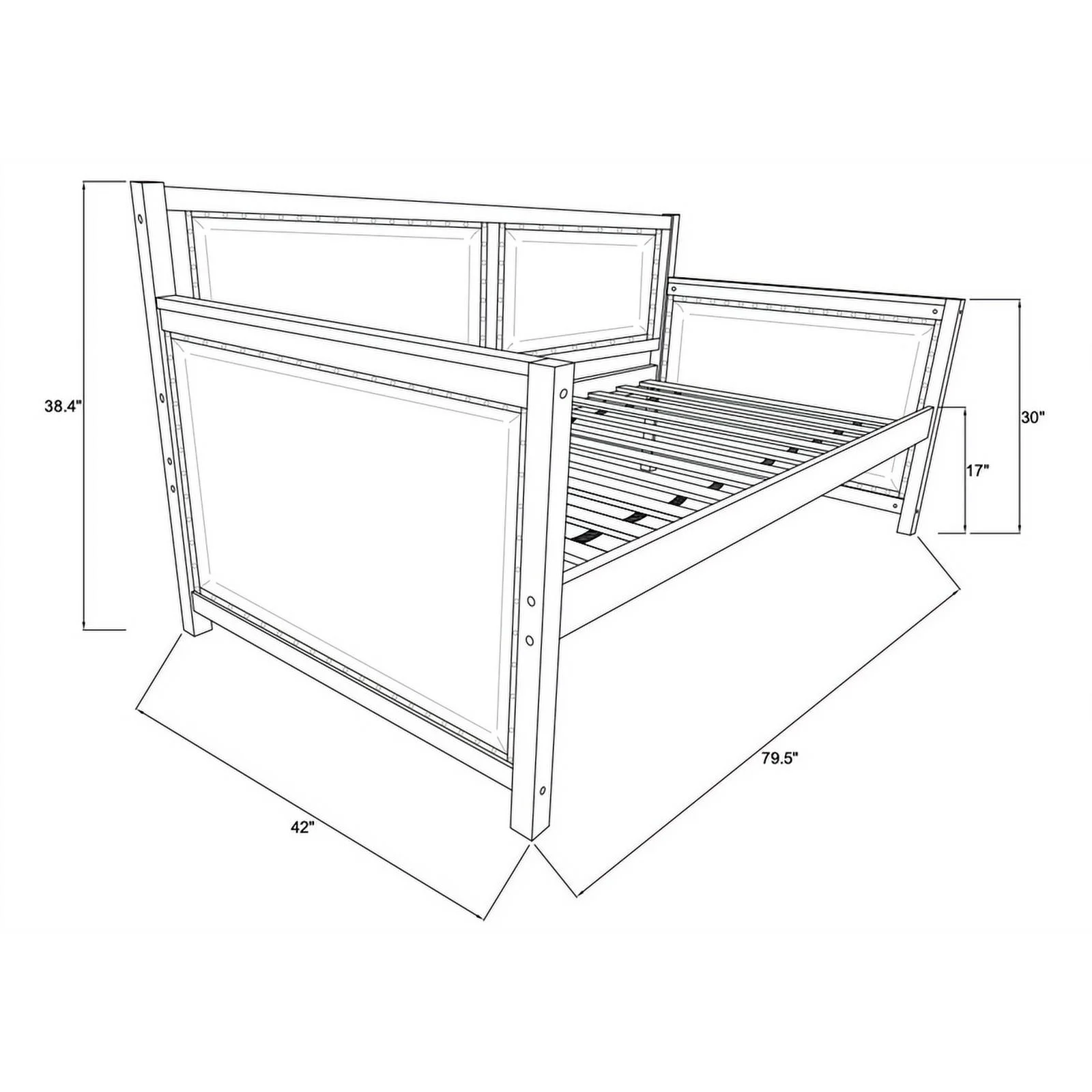 Kodiak Furniture Sloane Wood Daybed in Graystone Finish includes Pop Up Trundle
