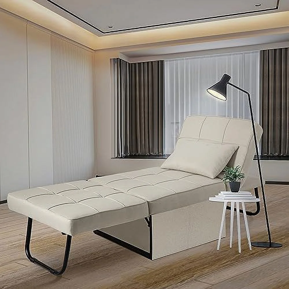 NLIBOOMLife Convertible Sofa Bed  4 in 1 Multi- Folding Ottoman Bed with Adjustable Backrest  Modern Pull Out Sleeper Chair for Living Room Apartment Office (Dark Blue  Medium-28 Width)