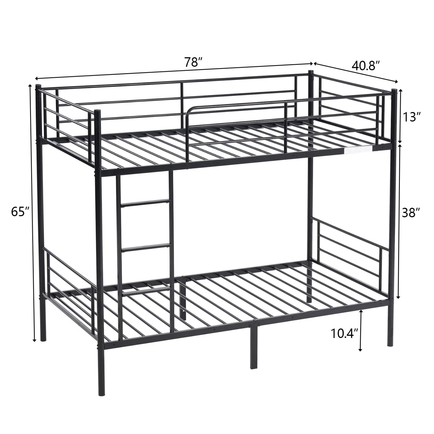 Zimtown Twin over Twin Steel Bunk Beds Frame Ladder Bedroom Dorm Room for Kids Adult Children