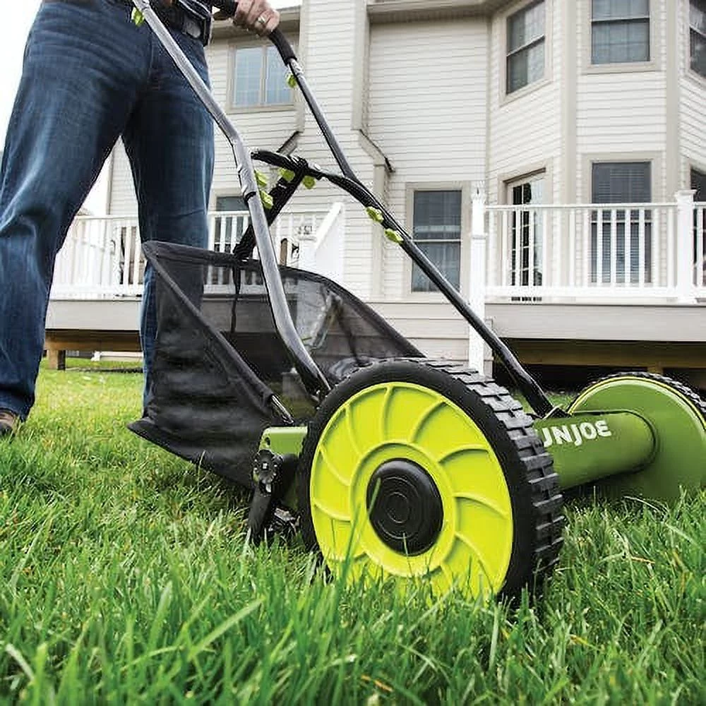 Sun Joe 16-inch Manual Reel Mower W/ Grass Catcher, 4-Position