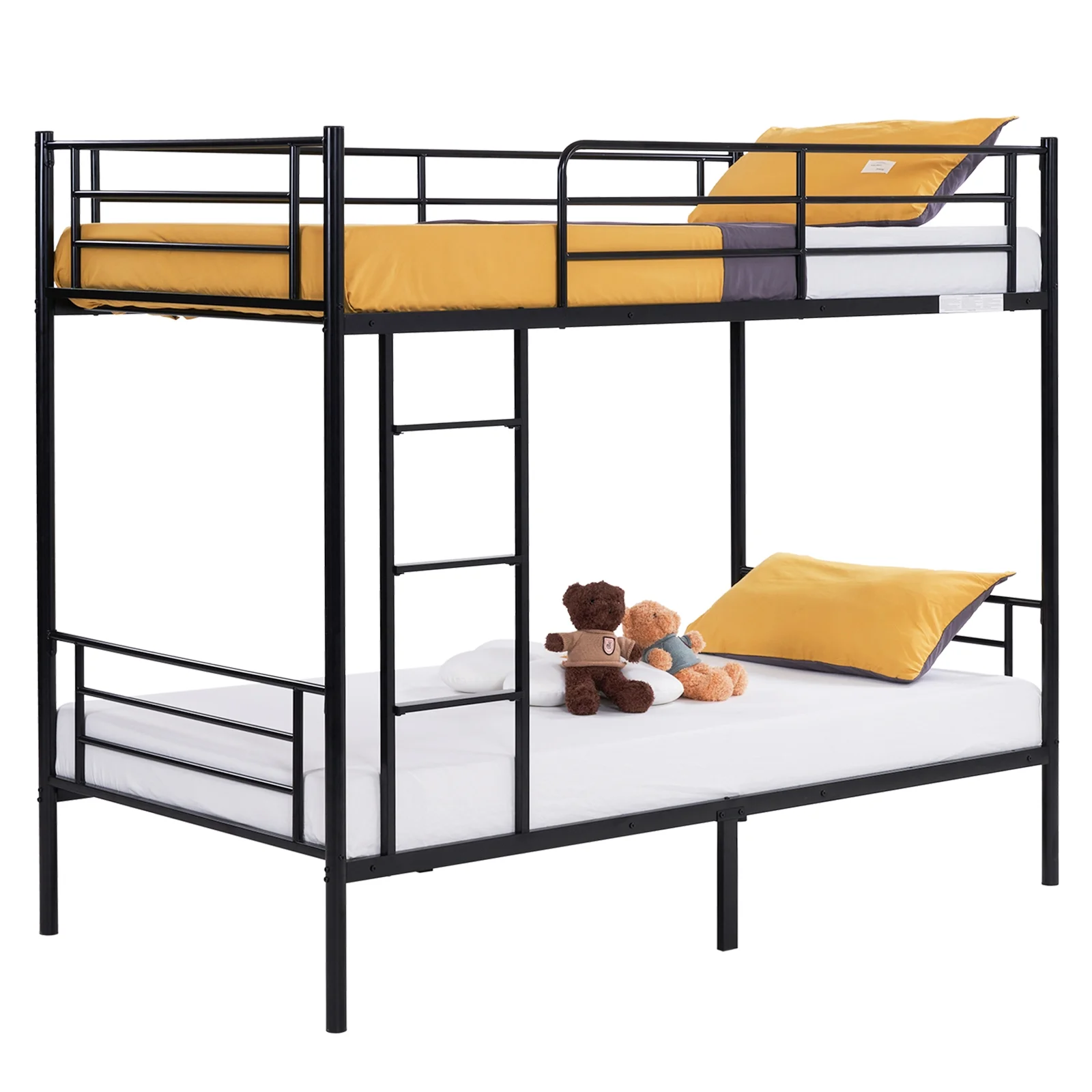 Zimtown Twin over Twin Steel Bunk Beds Frame Ladder Bedroom Dorm Room for Kids Adult Children