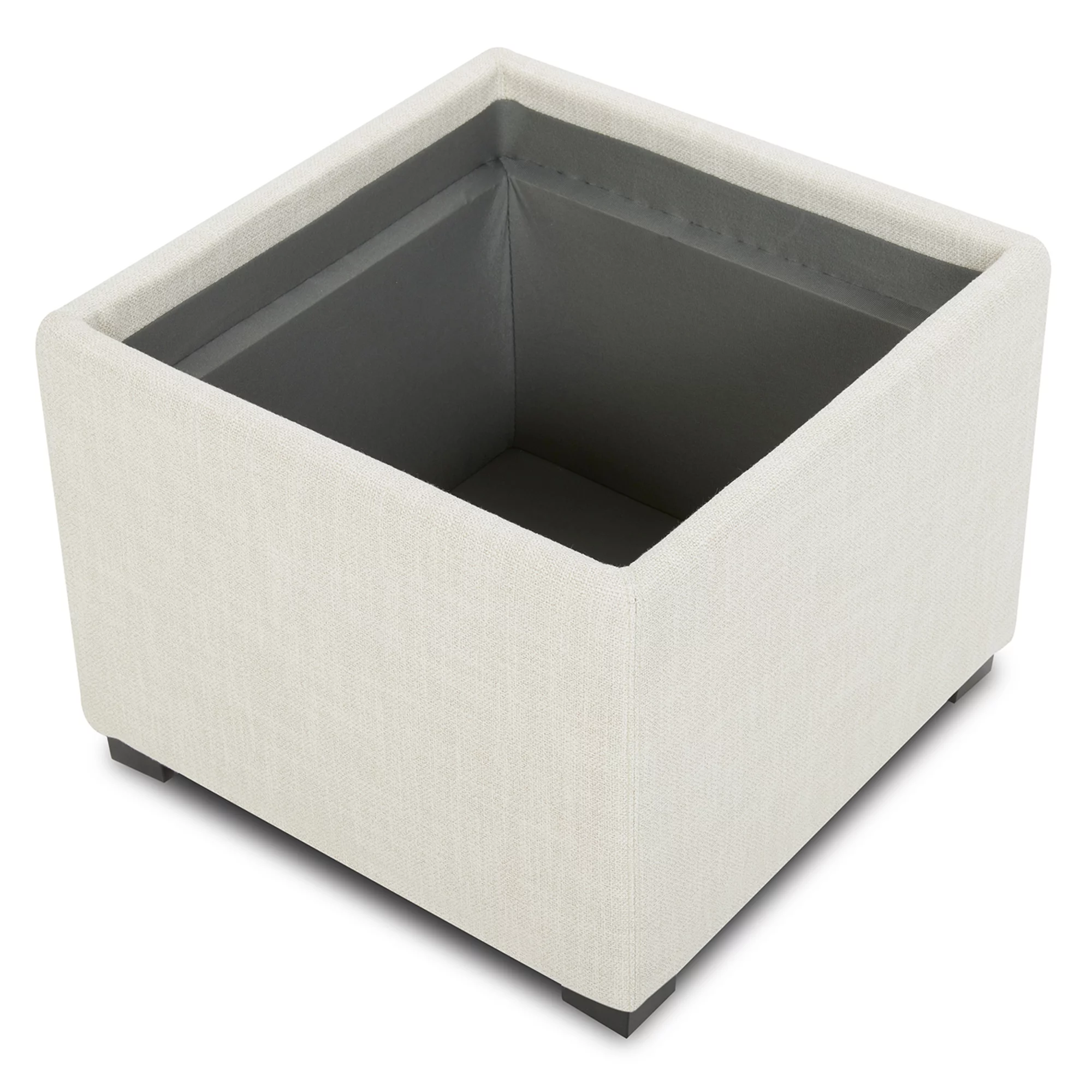 CHITA Fabric Storage Stool Ottoman, Foot Rest Stool Seat, Linen