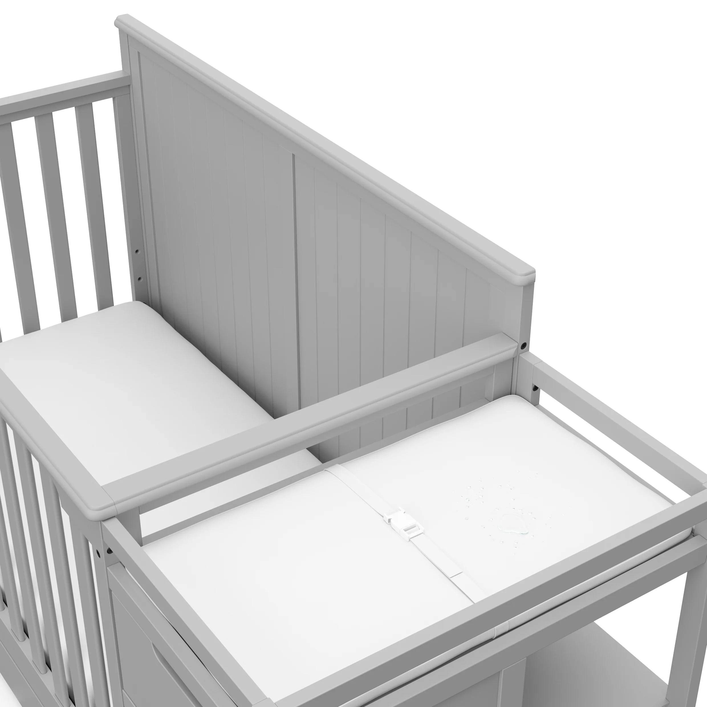 Graco Hadley 5-in-1 Convertible Crib and Changer with Drawer, Pebble Gray