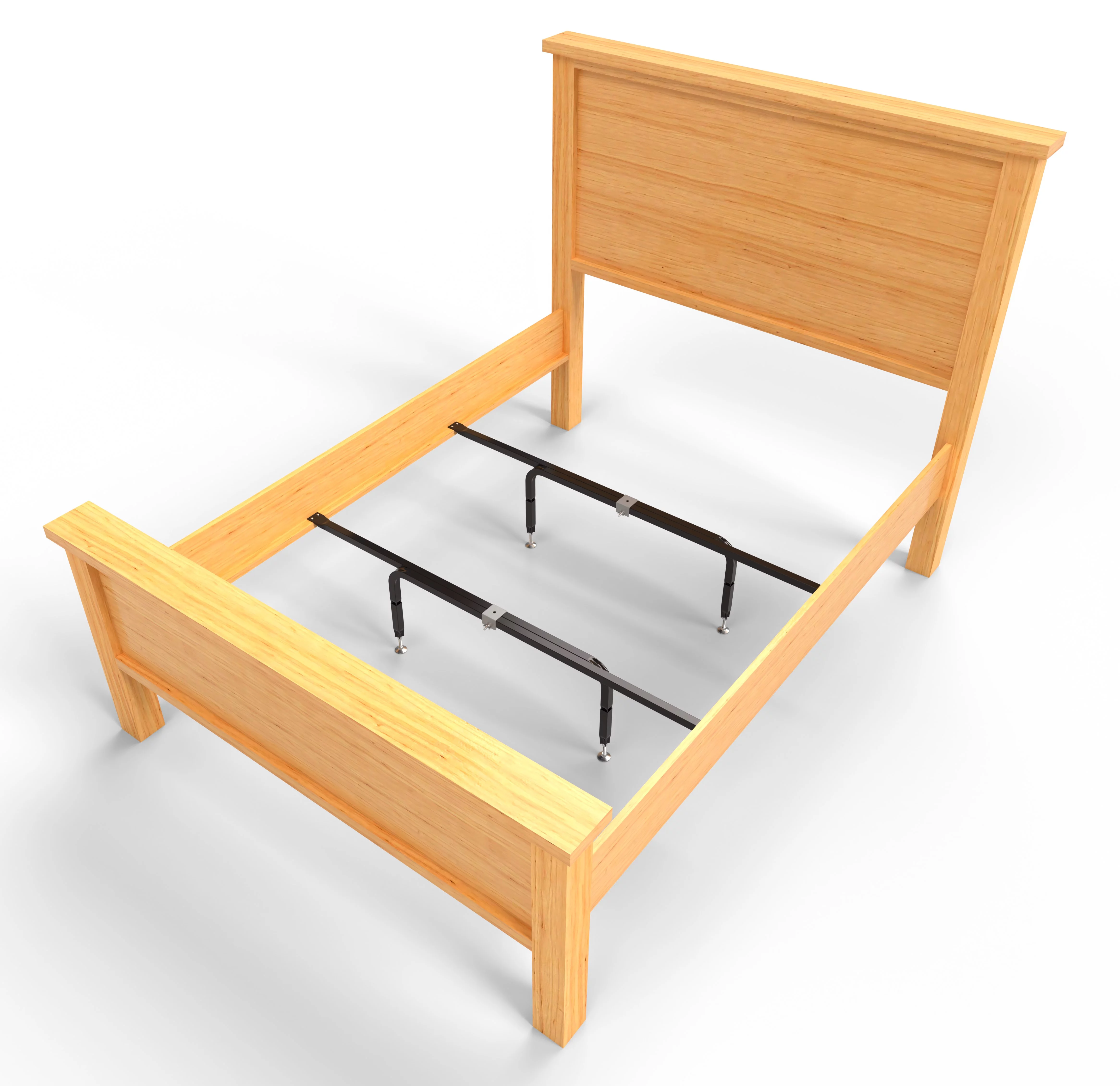 Universal Bed Slats Center Support System | Fully Adjustable Length & Height Tubular Steel with 4 Legs | Fits California King, King, Queen & Full Bed Frames