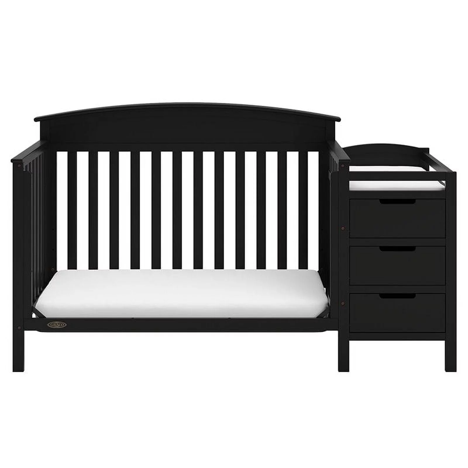 Graco Benton 4-in-1 Convertible Baby Crib and Changer, Black