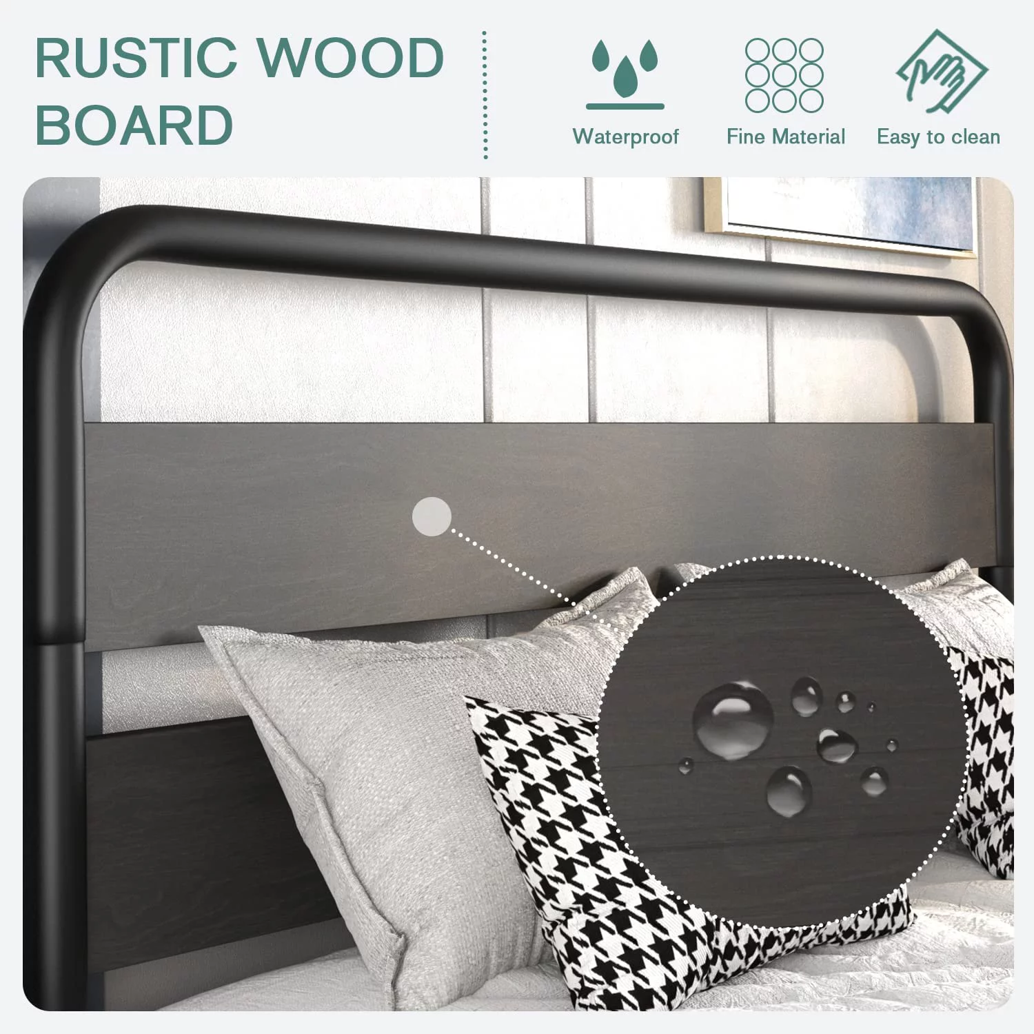 Size Metal Bed Frame with Round/Curved Wooden Headboard and Footboard  Platform Bed Frame with Under Bed Storage  Heavy Duty Metal Mattress Foundation  No Box Spring Needed  Modern  Black