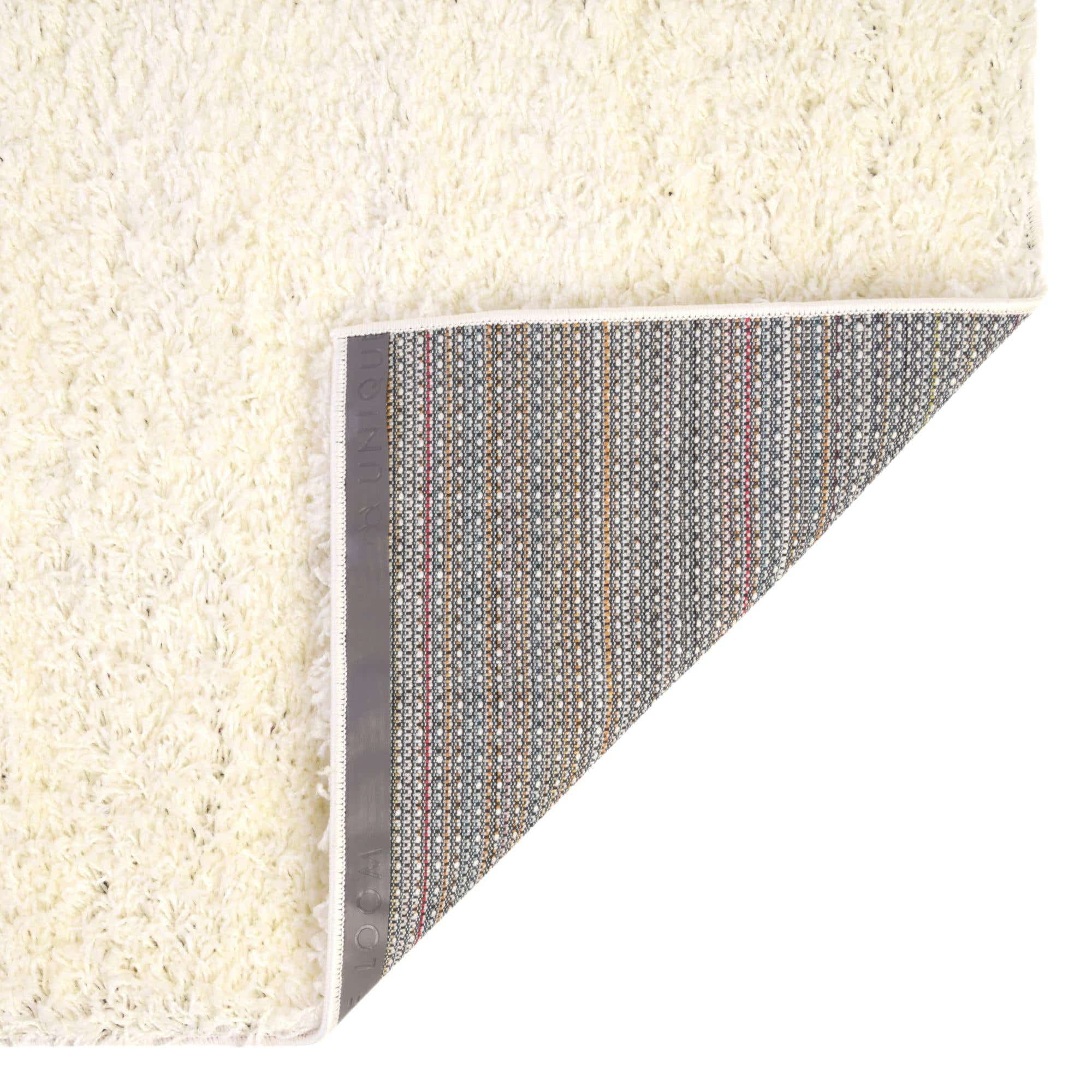 Unique Loom Solid Shag Rug Snow White 9' x 12' Rectangle Solid Modern Perfect For Living Room Bed Room Dining Room Office