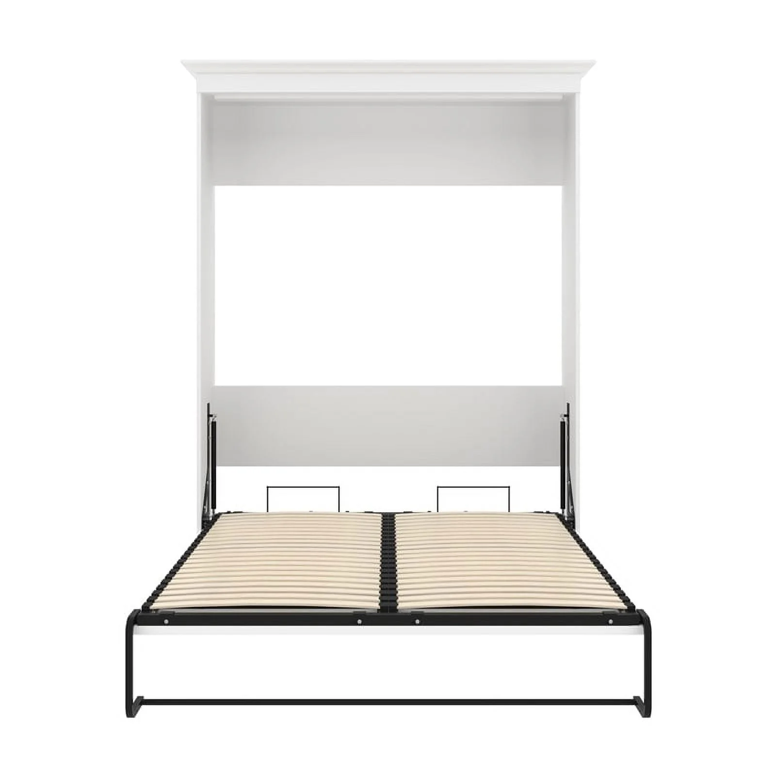 Atlin Designs Wood Queen Murphy Bed with Closet Organizers in Gray/White