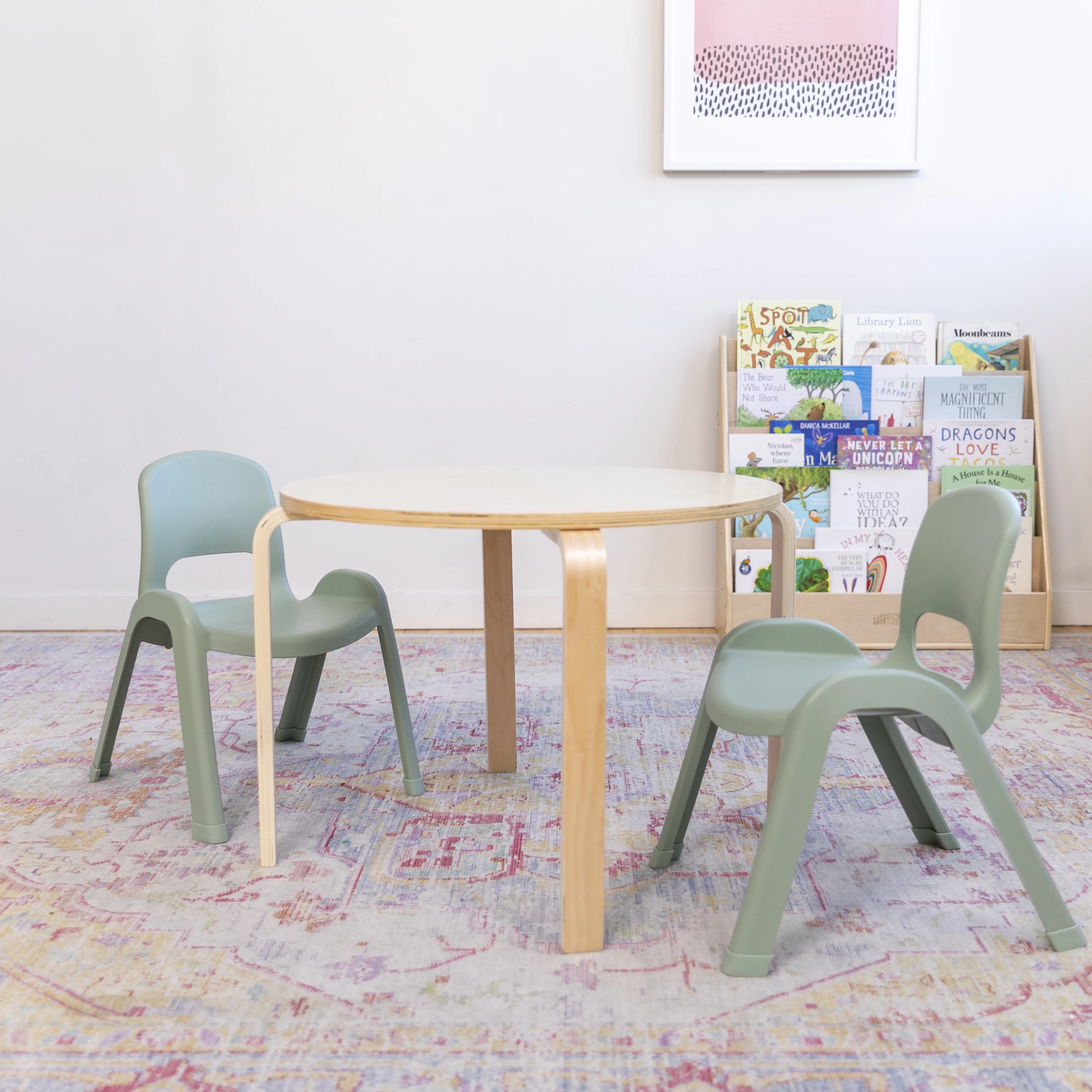 ECR4Kids SitRight Chair, Classroom Seating, Sage, 4-Pack