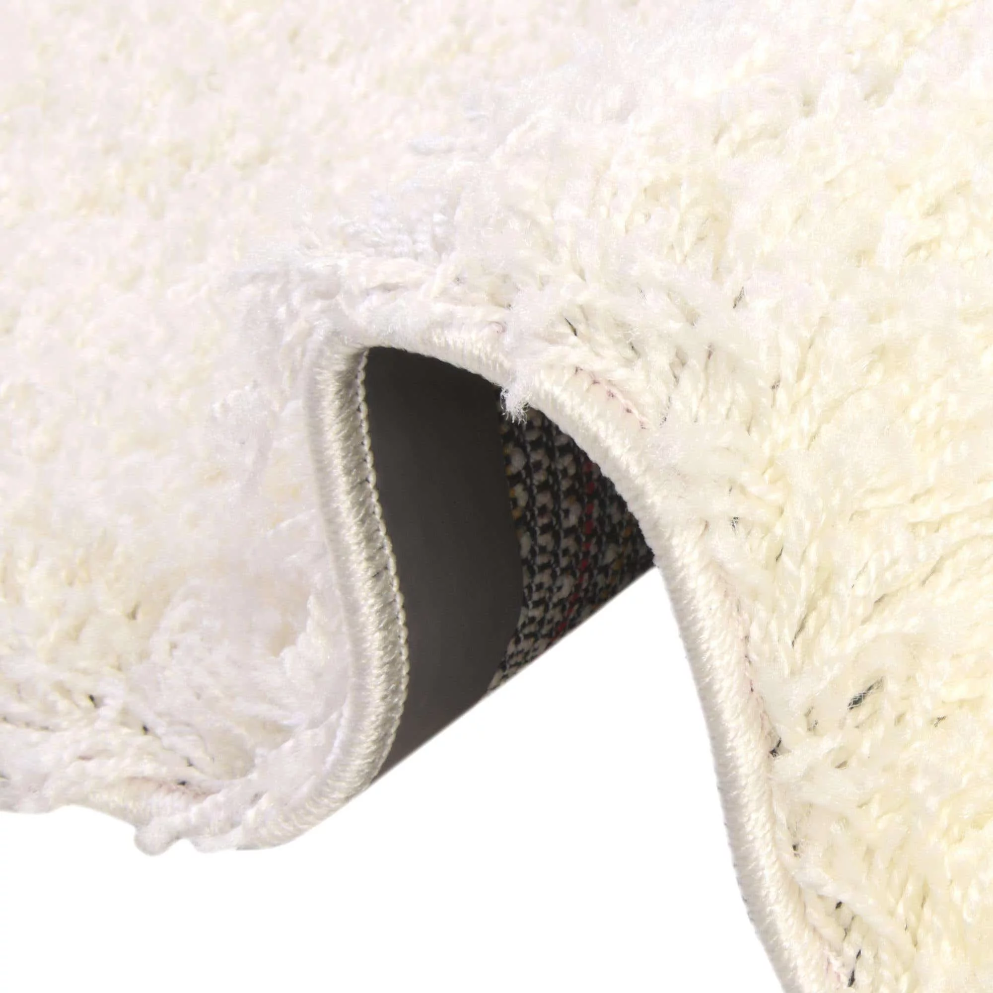 Unique Loom Solid Shag Rug Snow White 9' x 12' Rectangle Solid Modern Perfect For Living Room Bed Room Dining Room Office