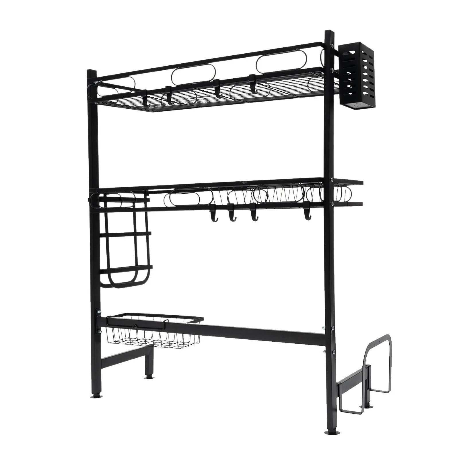 2-tiers Over-the-sink Adjustable Large 24.4'' Dish Drying Rack Large Drainage Multifunctional Kitchen Rack