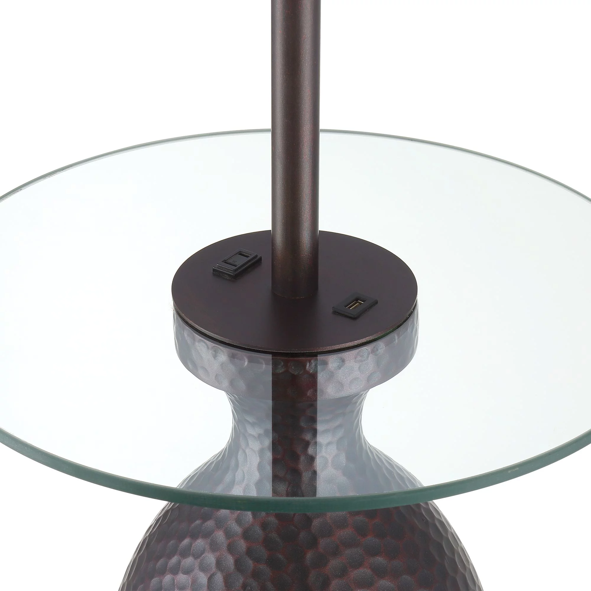 Regency Hill Fallon Rustic Industrial Floor Lamp with Tray Table 66