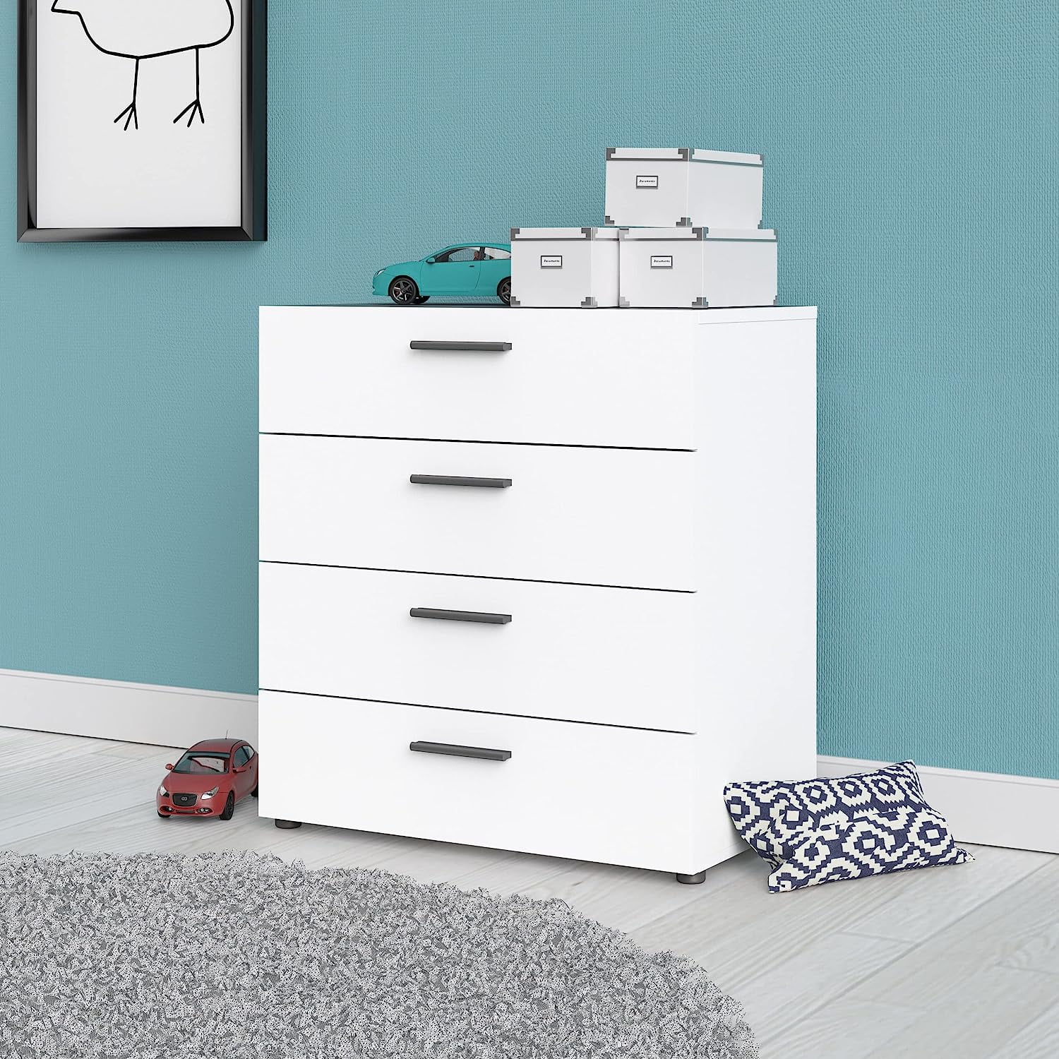 4 Drawer Chest, White