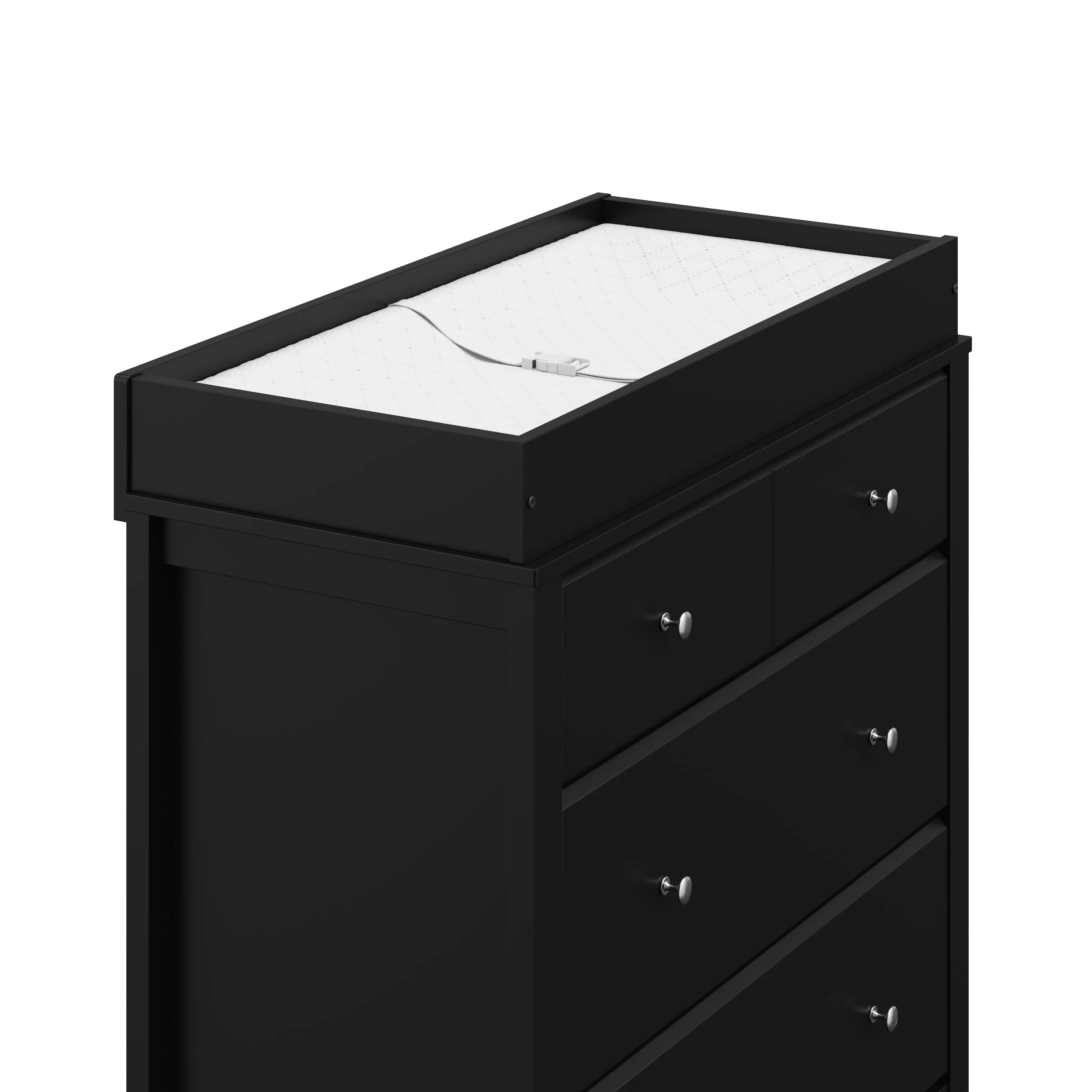 Storkcraft Horizon 3 Drawer Baby Changing Table Dresser, Black