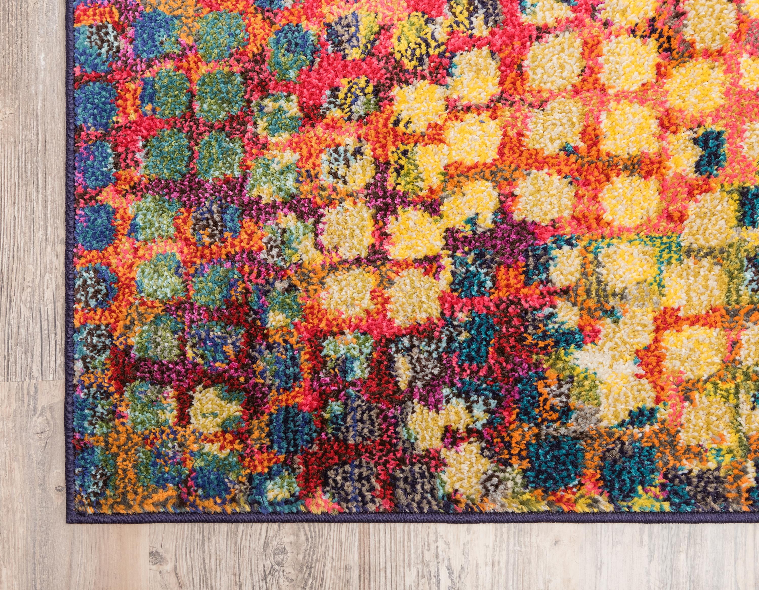 Unique Loom Stormy Chromatic Rug Multi/Blue 5' 1