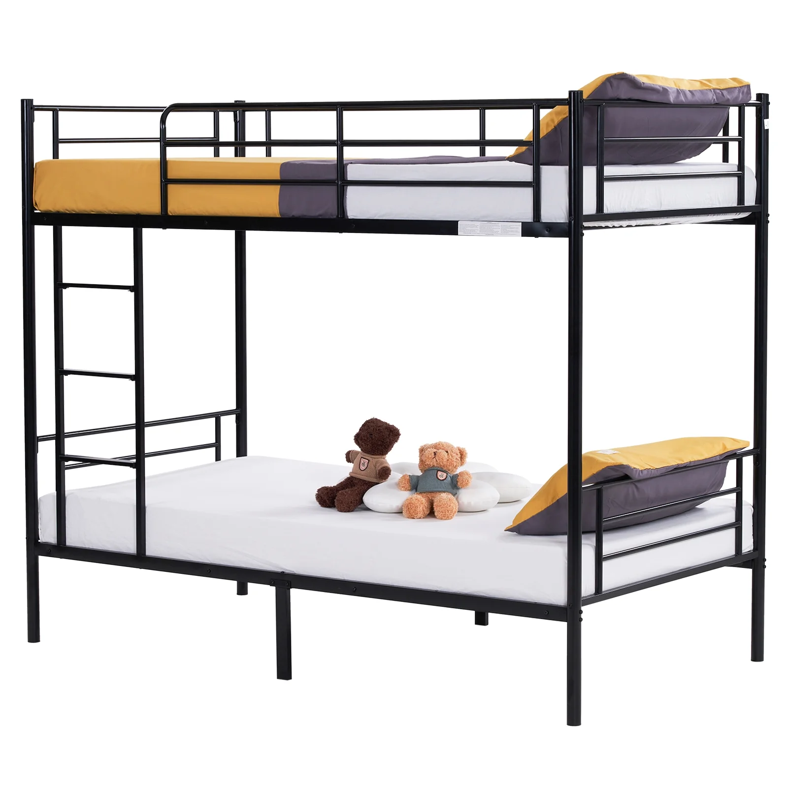 Zimtown Twin over Twin Steel Bunk Beds Frame Ladder Bedroom Dorm Room for Kids Adult Children