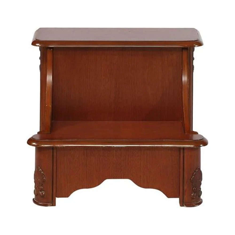 Linon Woodbury Wood Bed Steps with Storage in Brown