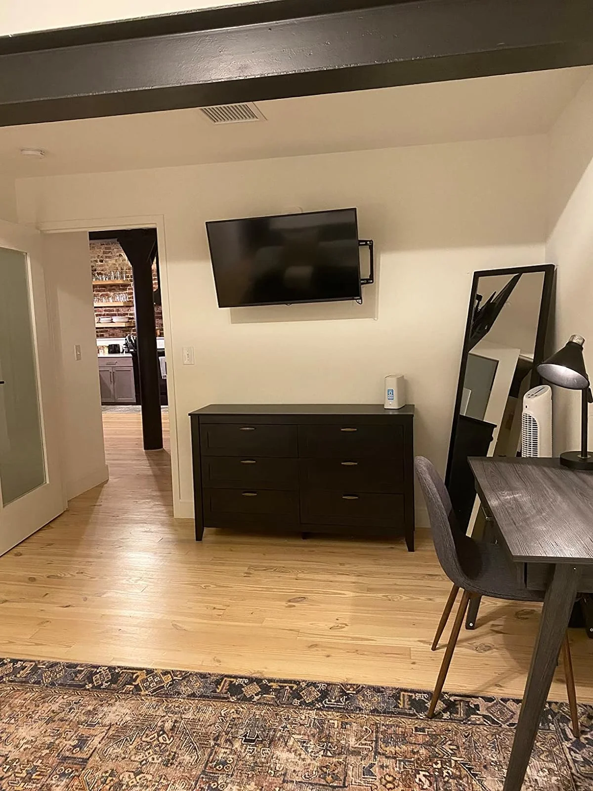 WLIVE Black Dresser with 6 Drawers, Wood Storage Chest of 6 Drawers, Wide Black Dresser for Bedroom, Wood Dresser for Living Room