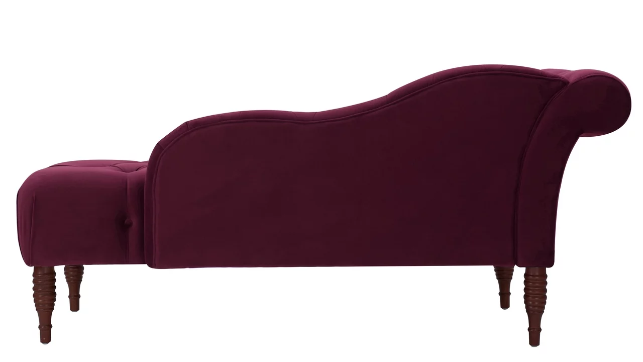 Samuel Tufted Roll Arm Chaise Lounge Burgundy