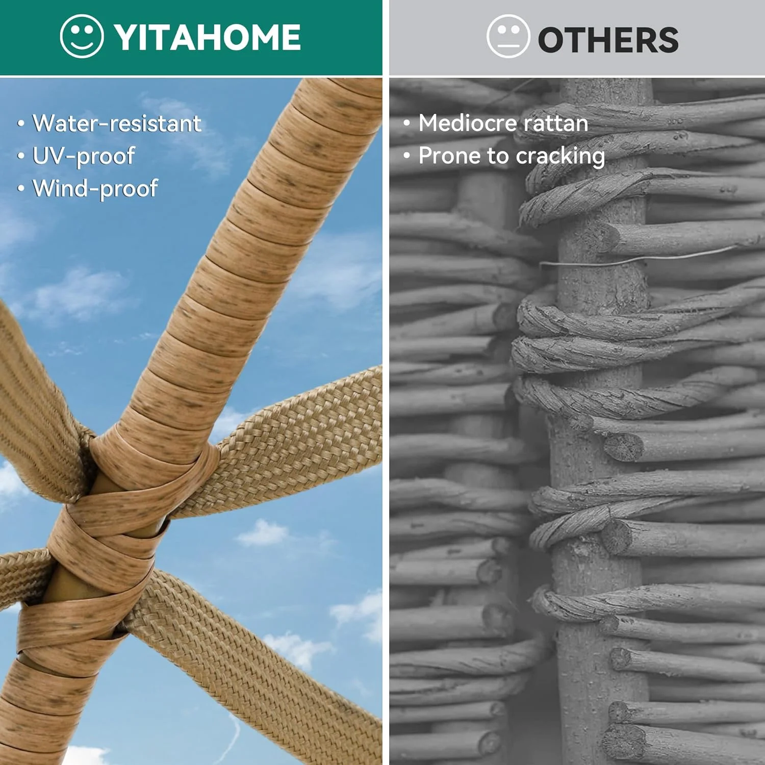 Dextrus Double Egg Chair with Legs 2 Person Wicker Egg Chair Indoor Outdoor Patio Egg Chair with Cushions 617lbs for Patio, Bedroom, Garden and Balcony, Beige