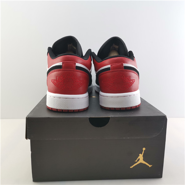 AIR JORDAN 1 LOW BLACK TOE WHITE/BLACK-GYM RED 553558-116