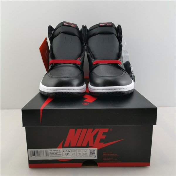 AIR JORDAN 1 SATIN BLACK GYM RED 555088-060