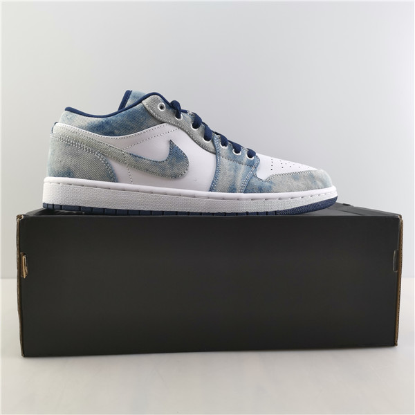 AIR JORDAN 1 LOW WHITE BLACK DENIM BLUE CZ8455-100