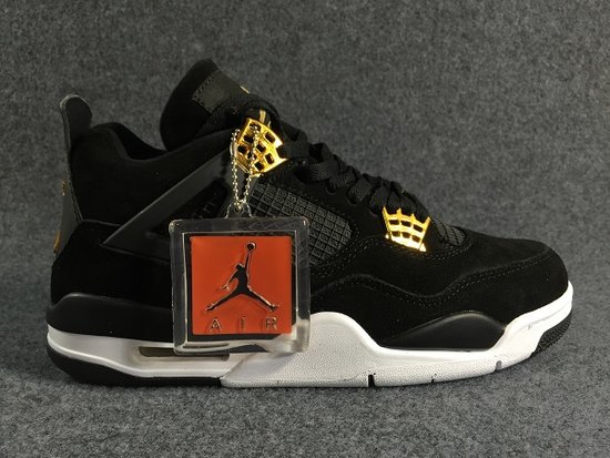 Authentic Air Jordan 4 Gold-Metllic Black