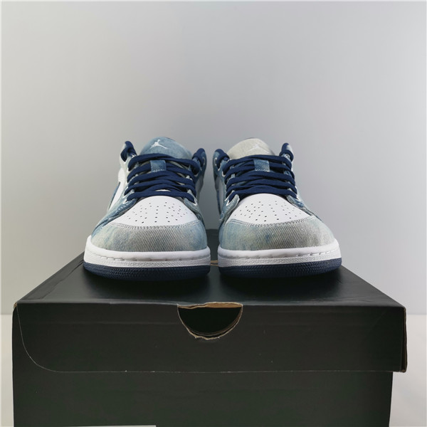 AIR JORDAN 1 LOW WHITE BLACK DENIM BLUE CZ8455-100