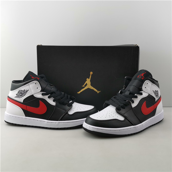 Air Jordan 1 Mid  Black White Red