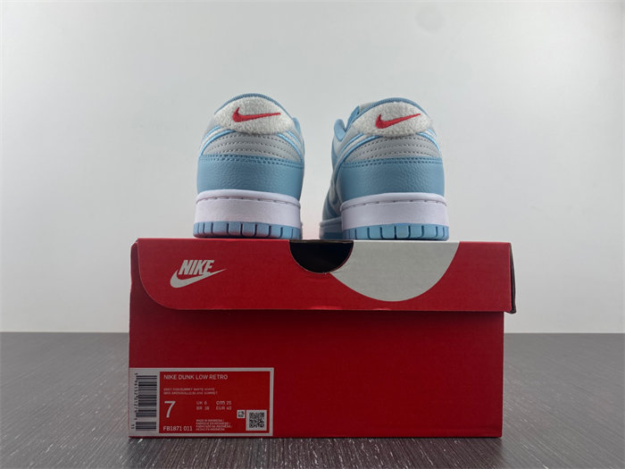 Nike Dunk Low Retro Fleece Swoosh Worn Blue  FB1871-011