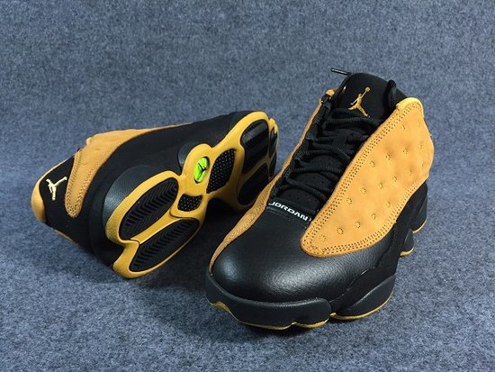 Authentic Air Jordan 13 Retro Low Black Yellow