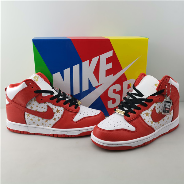 nike dunk high pro sb Sup*e red stars 307385-161