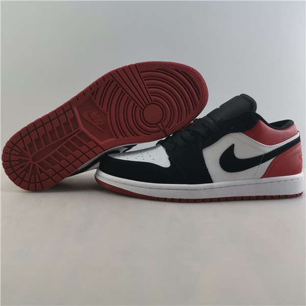 AIR JORDAN 1 LOW BLACK TOE WHITE/BLACK-GYM RED 553558-116