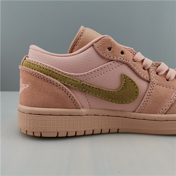 Air Jordan 1 Low I AJ1 Coral Stardust Pink Club Gold Men Shoes CJ9216-676