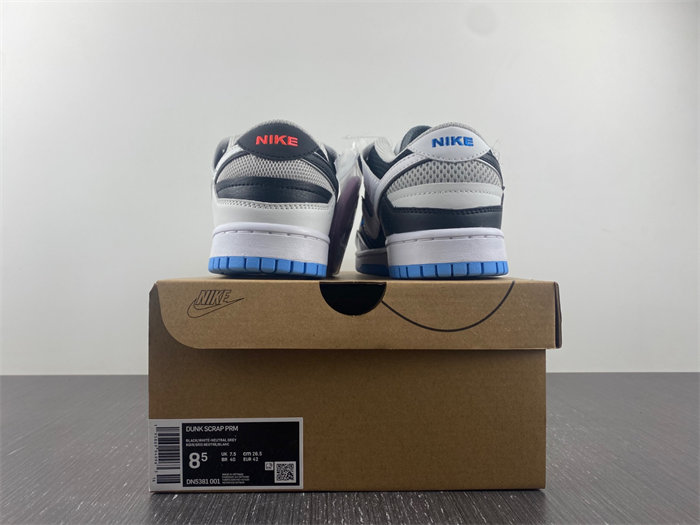 Nike Dunk Low Scrap Black Neutral Grey University Blue White DN5381-001