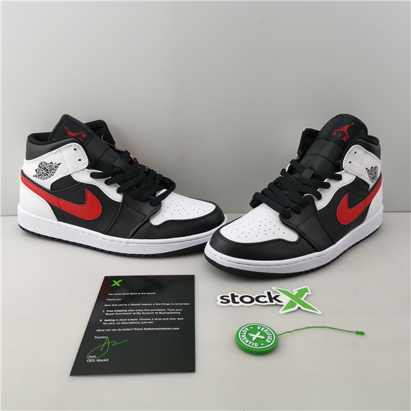 Air Jordan 1 Mid  Black White Red