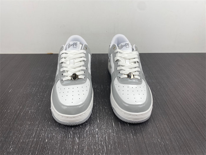 A Bathing Ape Bape Sta Patent Leather White Grey