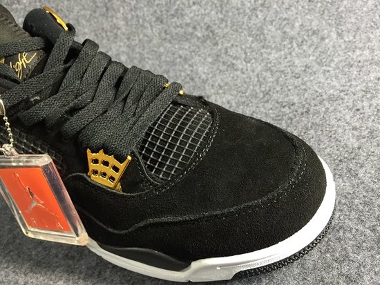 Authentic Air Jordan 4 Gold-Metllic Black