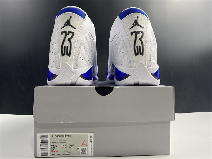 Jordan 14 Retro White Hyper Royal 487471-104