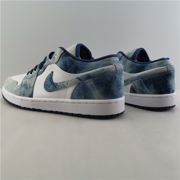 AIR JORDAN 1 LOW WHITE BLACK DENIM BLUE CZ8455-100