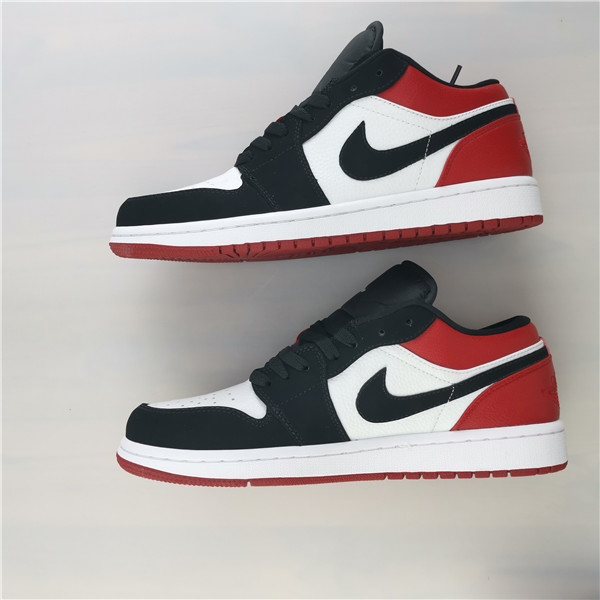 AIR JORDAN 1 LOW BLACK TOE WHITE/BLACK-GYM RED 553558-116