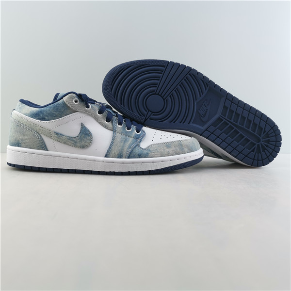 AIR JORDAN 1 LOW WHITE BLACK DENIM BLUE CZ8455-100