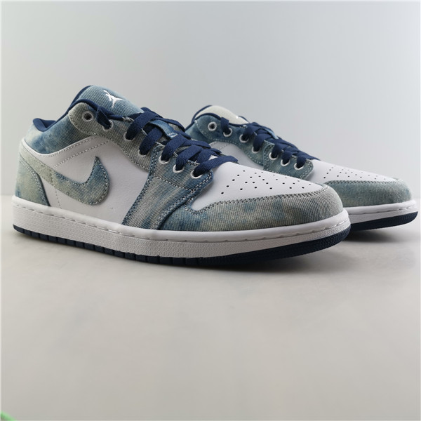 AIR JORDAN 1 LOW WHITE BLACK DENIM BLUE CZ8455-100