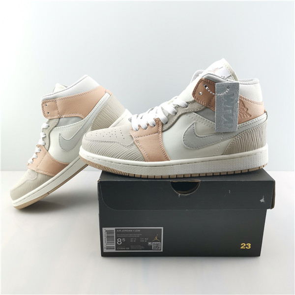 Air Jordan 1 Mid Rice White/Light Grey CV3044-100