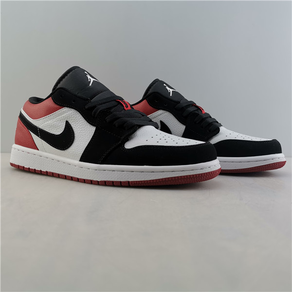 AIR JORDAN 1 LOW BLACK TOE WHITE/BLACK-GYM RED 553558-116