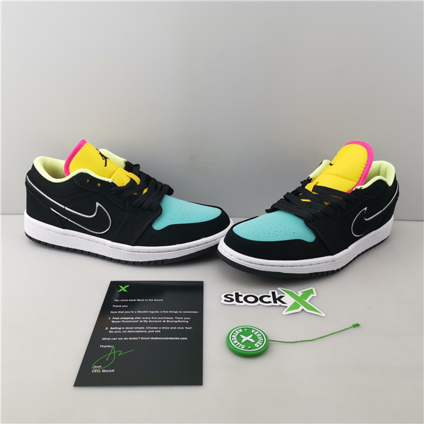 Jordan 1 Low Black Aurora Green Laser Orange CK3022-013