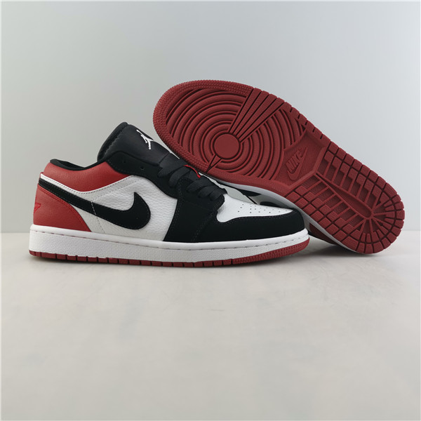 AIR JORDAN 1 LOW BLACK TOE WHITE/BLACK-GYM RED 553558-116